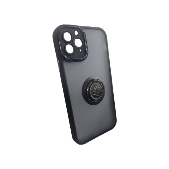 Case with Support Ring for Apple iPhone 11 Pro Smoked Black